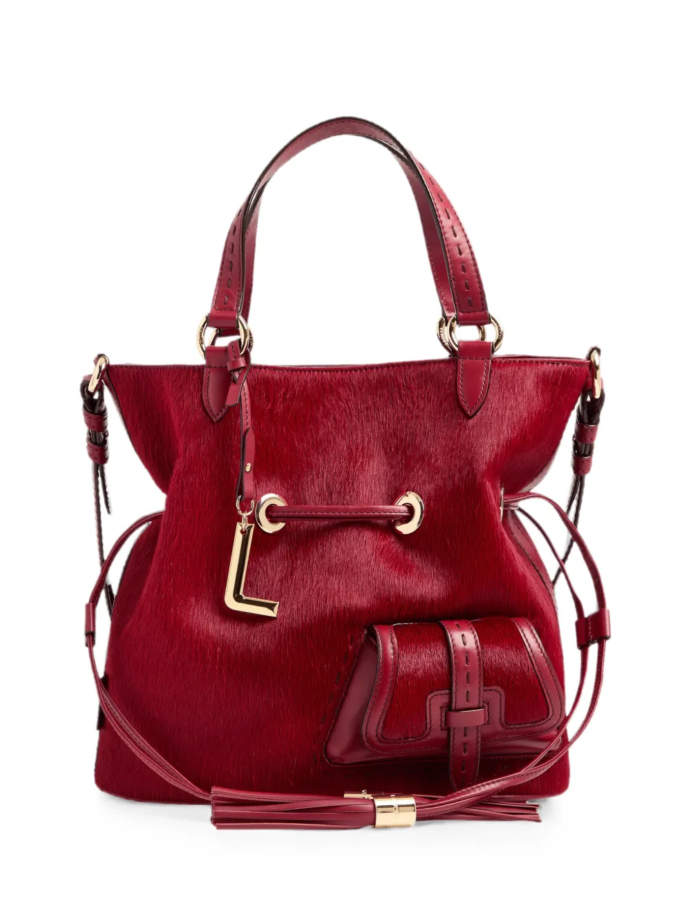 Lancel medium Premier Flirt leather-tassel bucket bag - Red