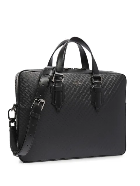 Lancel Charlie embossed leather briefcase