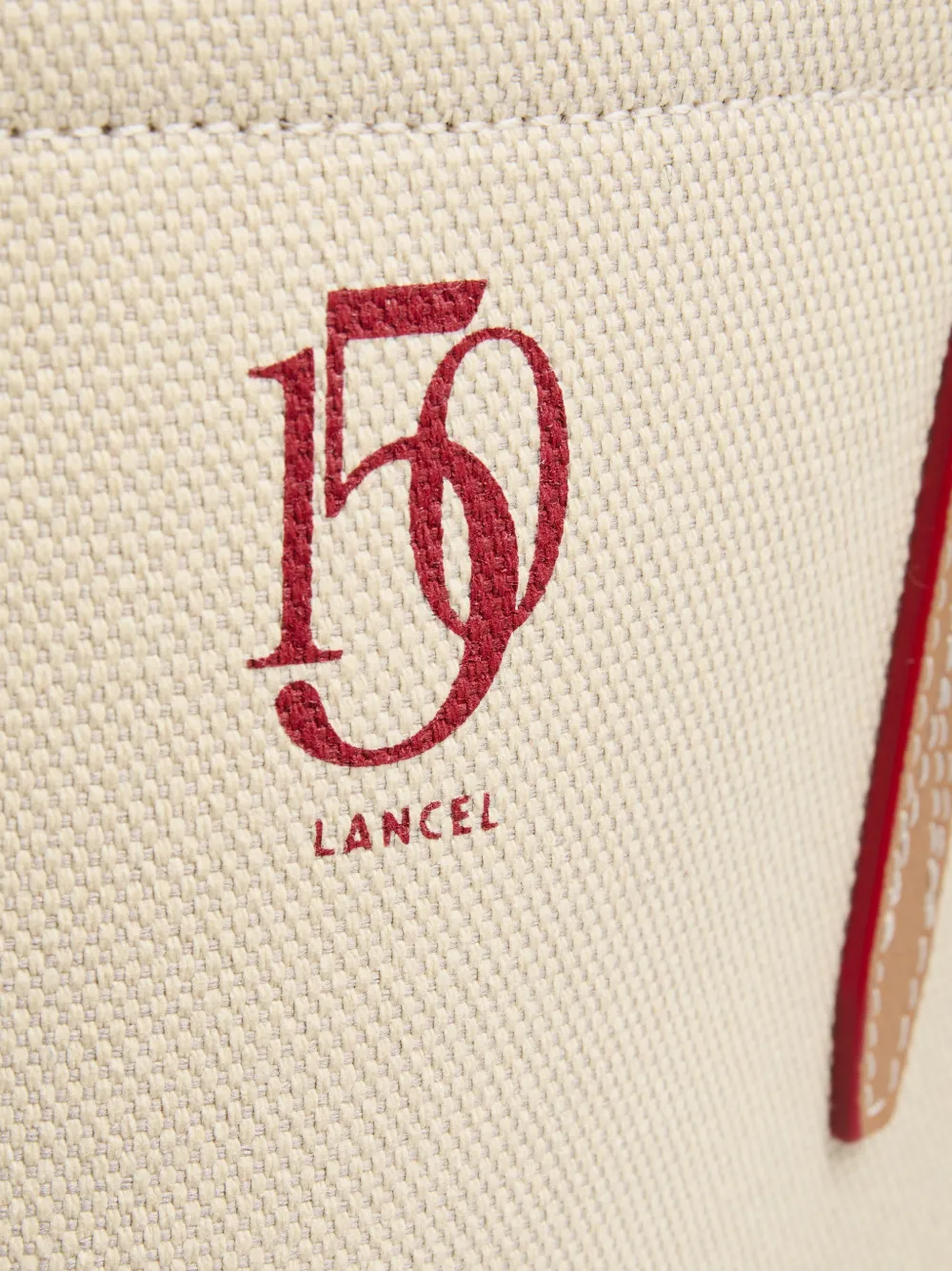 Lancel Canvas shopper met leren afwerking Beige