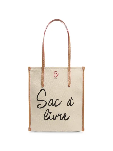 Lancel canvas leather-trim tote bag