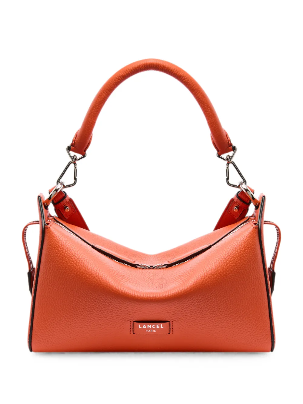 Lancel Louison grained leather shoulder bag - Orange