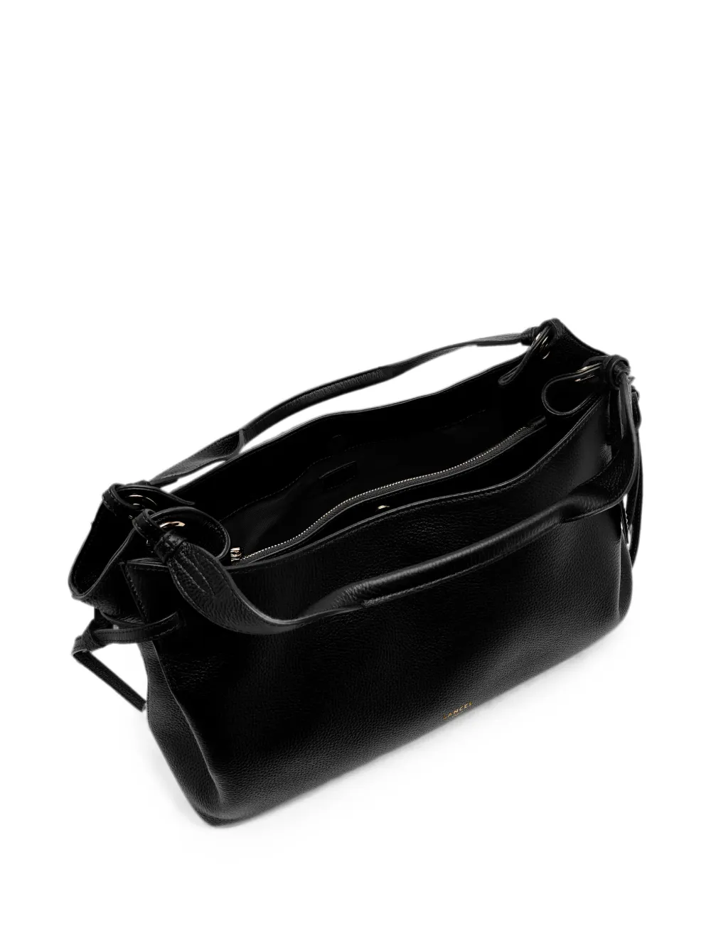 Lancel Medium Swann Leather Shoulder Bag In Black
