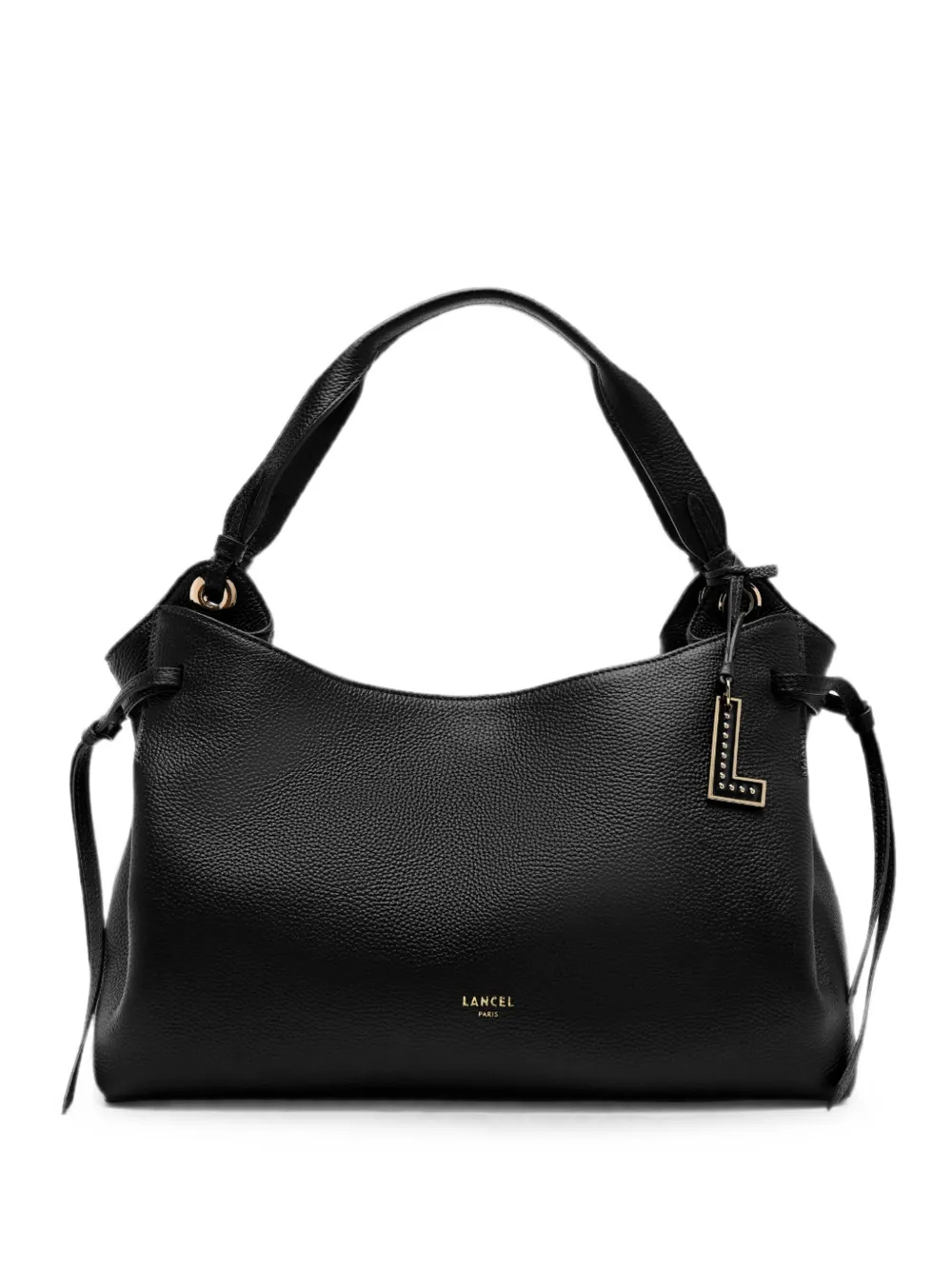 Lancel Medium Swann Leather Shoulder Bag In Black