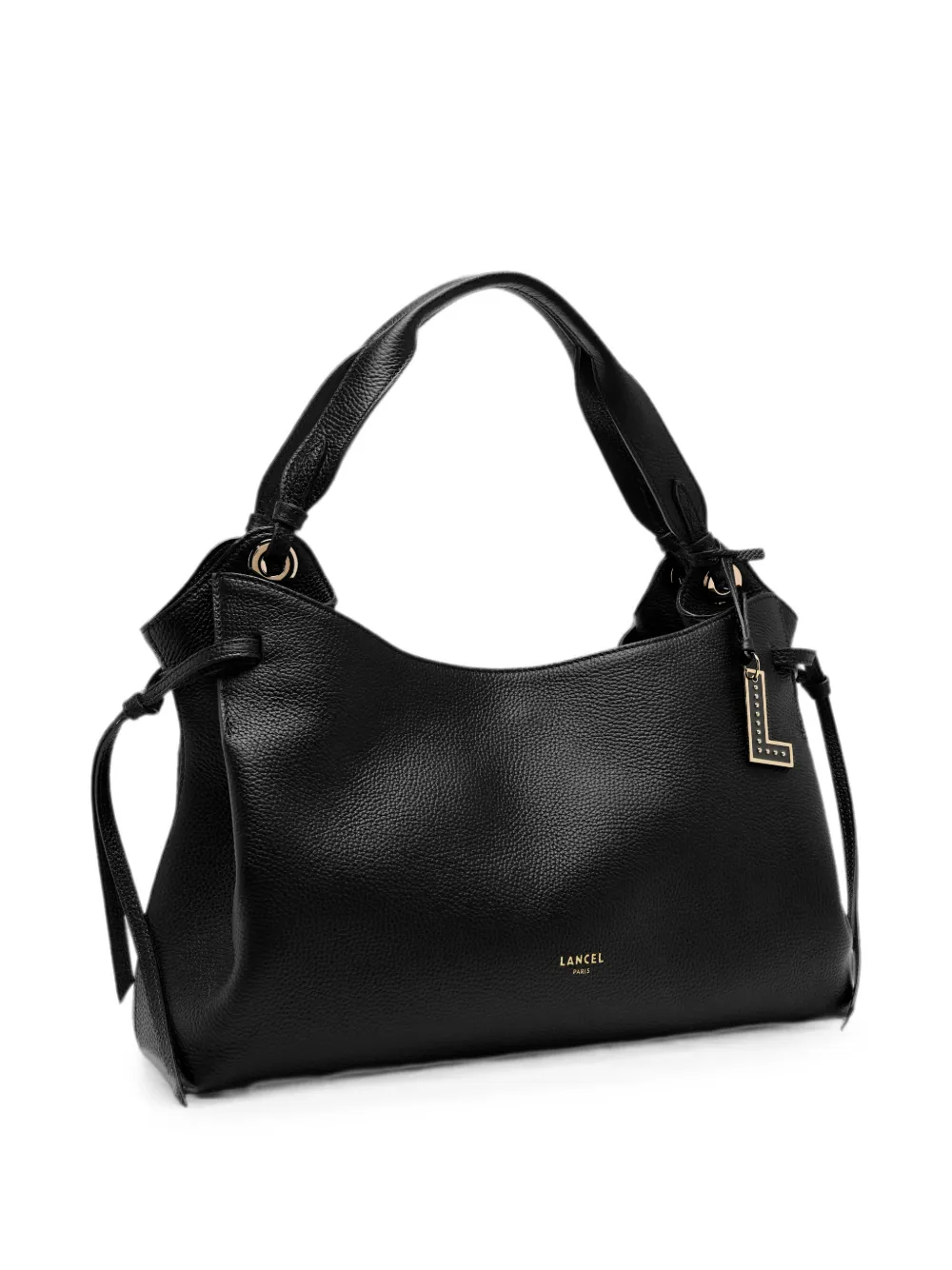 Lancel Medium Swann Leather Shoulder Bag In Black