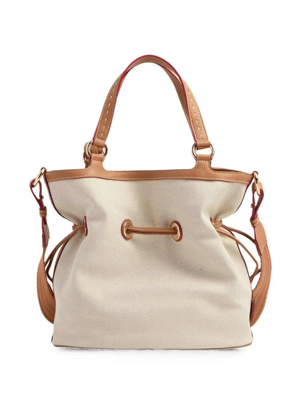 Lancel Medium Premier Flirt bucket-tas met leren afwerking Beige