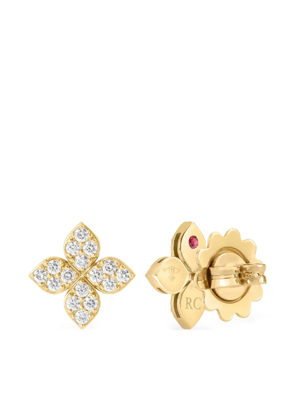 Roberto Coin Princess Flower diamond earrings - Oro