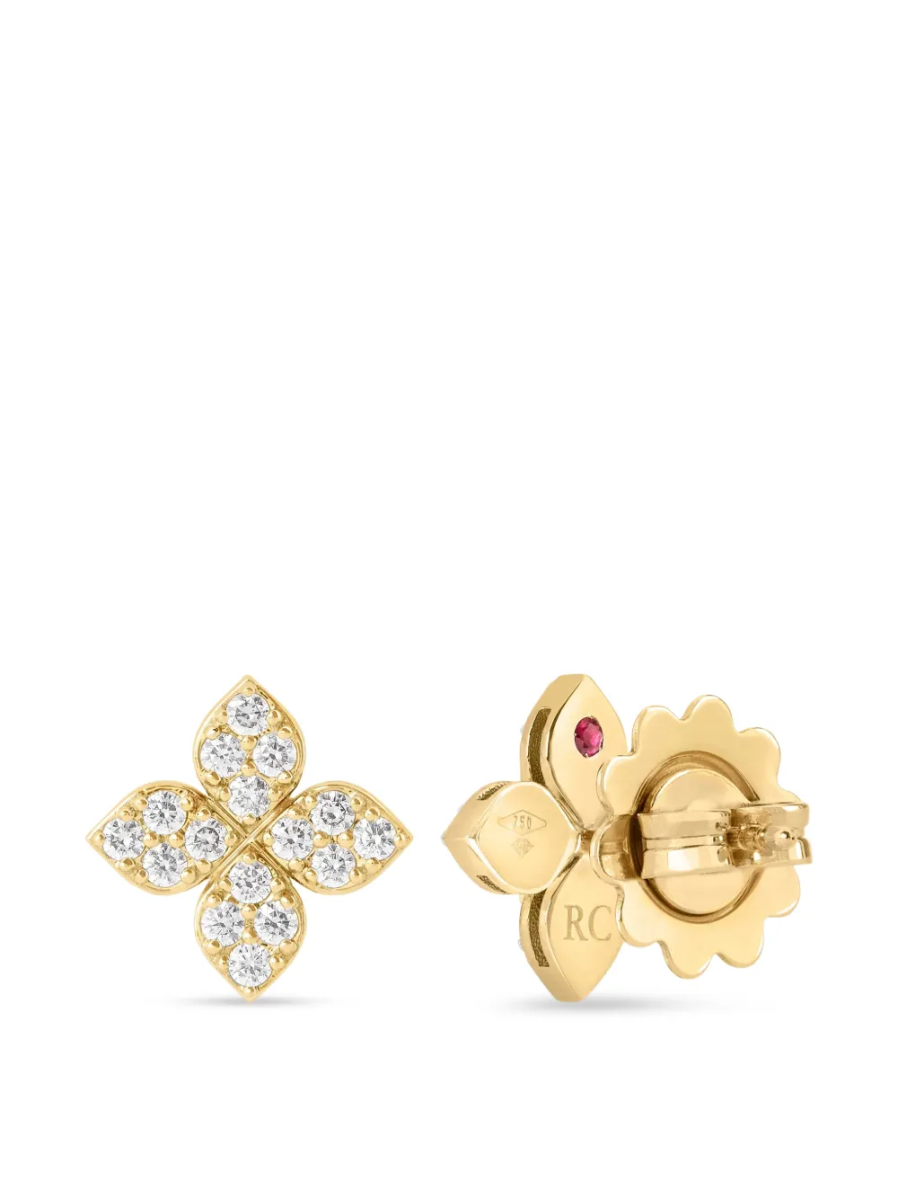 Roberto Coin Princess Flower diamond earrings - Oro
