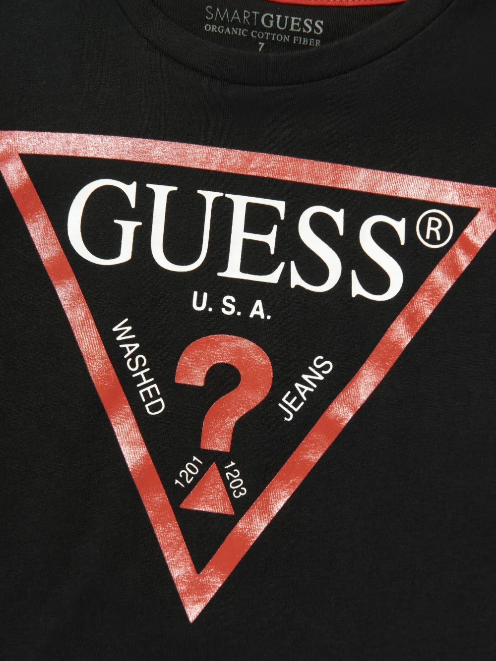 guess kids Katoenen T-shirt met logoprint Zwart