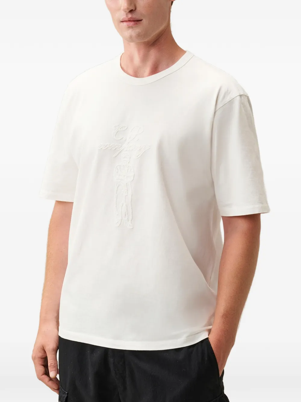 C.P. Company 30 2 British Sailor jersey gedraaid T-shirt met korte mouwen Wit