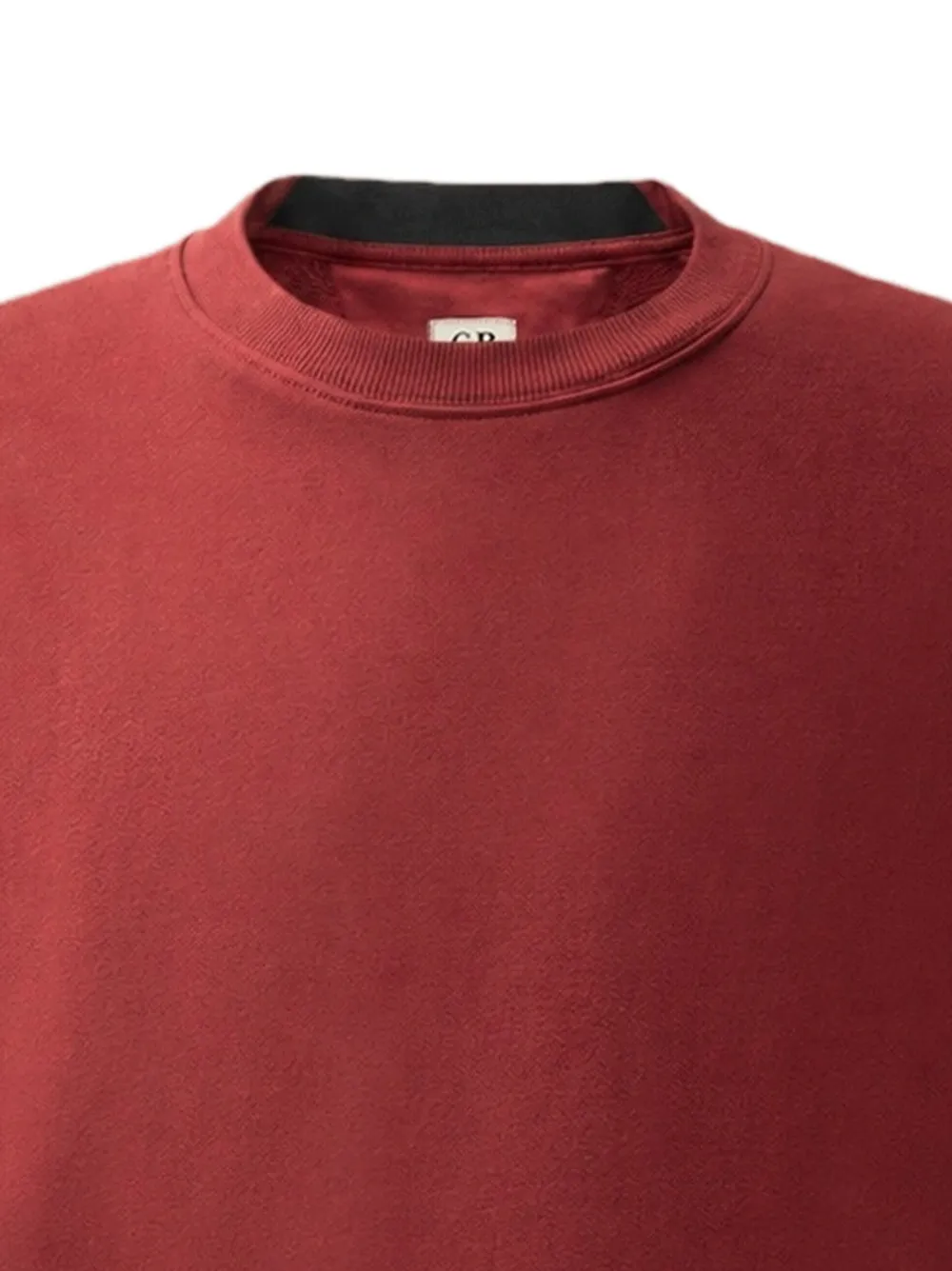 C.P. Company Lens fleece sweater met ronde hals en reliëf Rood