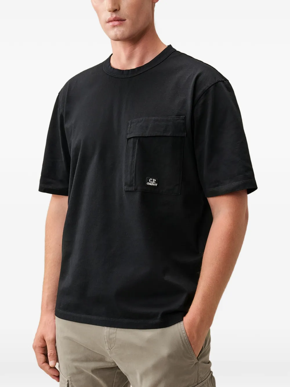 C.P. Company 30 2 jersey T-shirt met korte mouwen en gedraaid effect Zwart