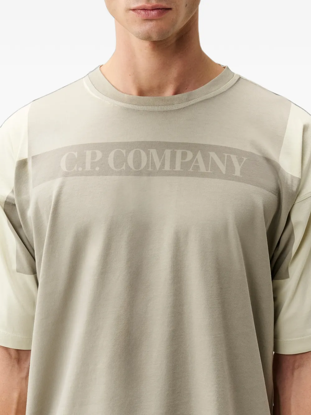 C.P. Company 24 1 jersey short-sleeve logo T-shirt Beige