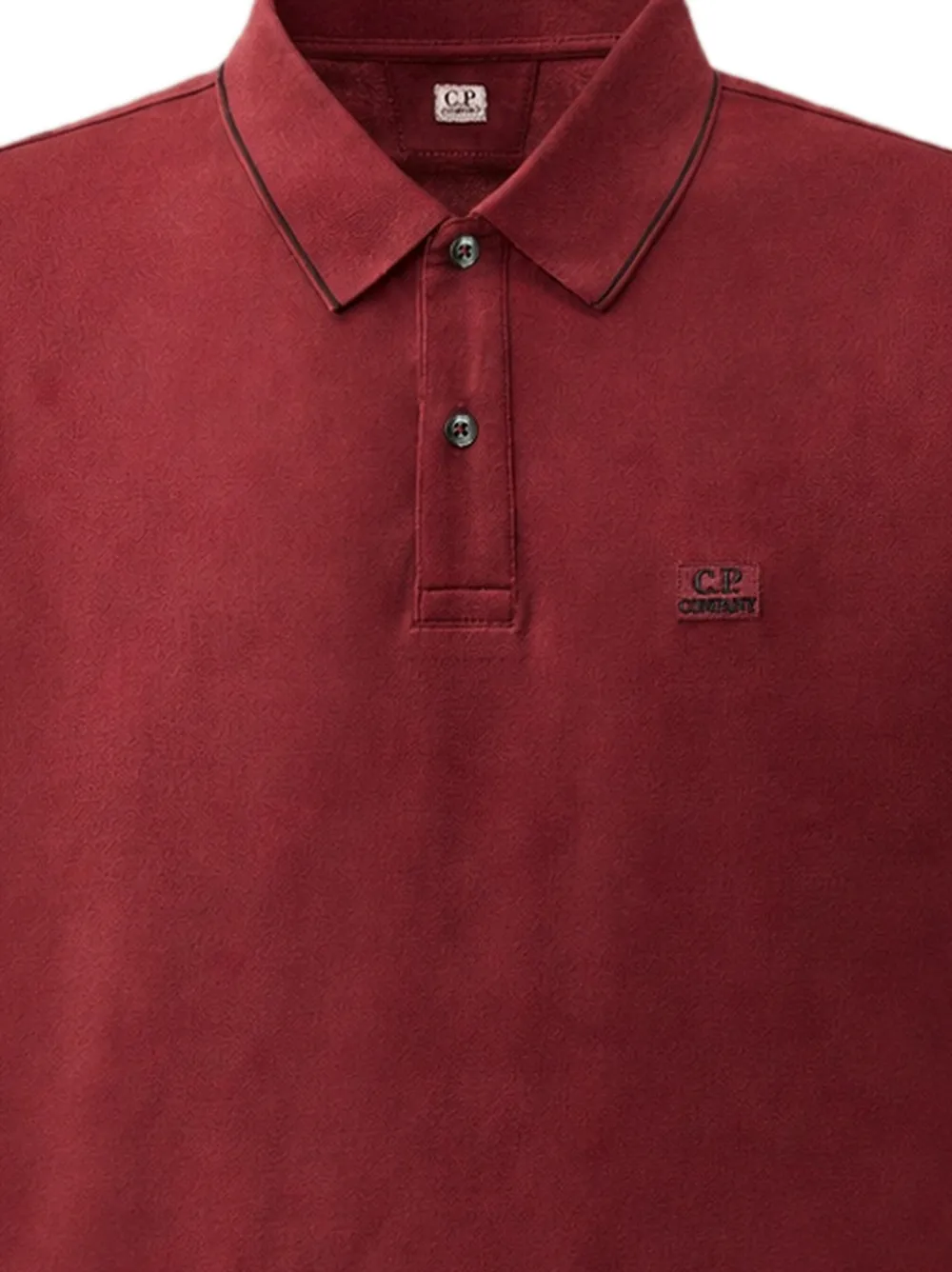 C.P. Company Stretch piquet poloshirt met korte mouwen en gestreepte kraag Rood