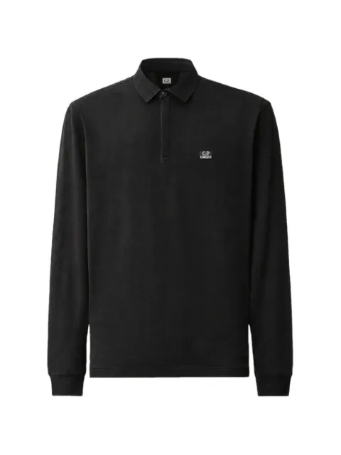 C.P. Company stretch-piquet long-sleeve one-button polo