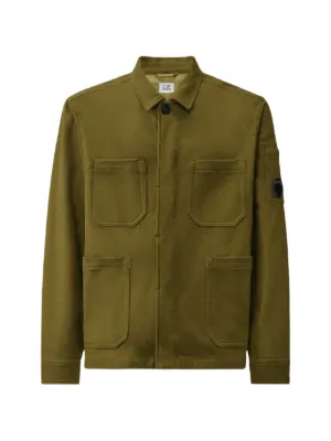C.P. Company cotton/linen Lens Zip Overshirt | Green | FARFETCH