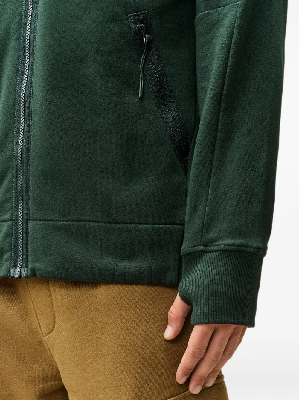 C.P. Company Goggle fleece sweater met rits Groen