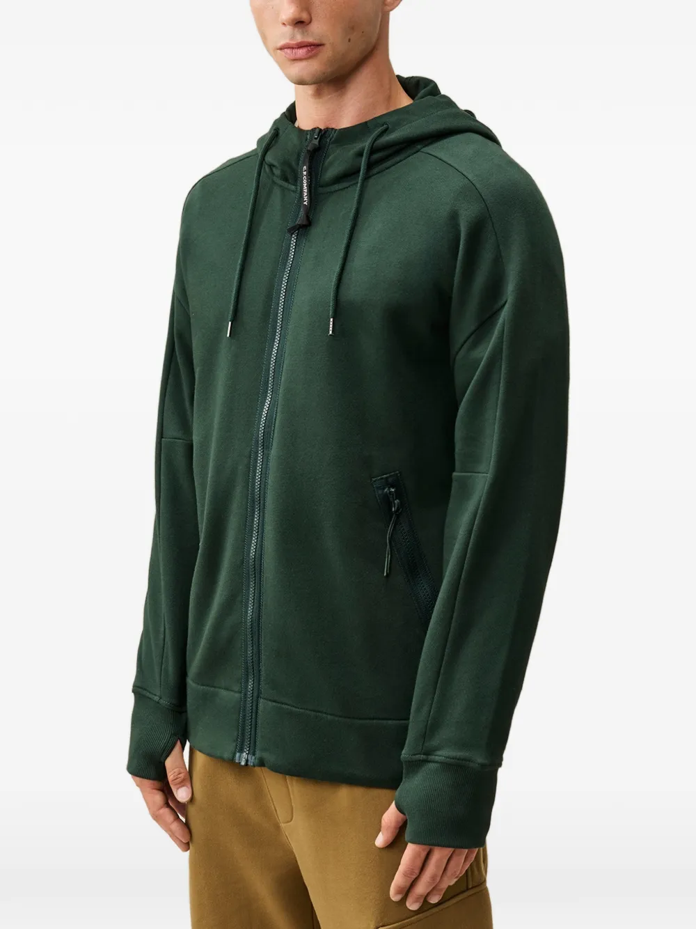C.P. Company Goggle fleece sweater met rits Groen