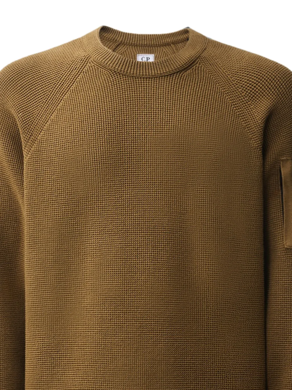 C.P. Company Wafelgebreide trui met Lens-detail Bruin