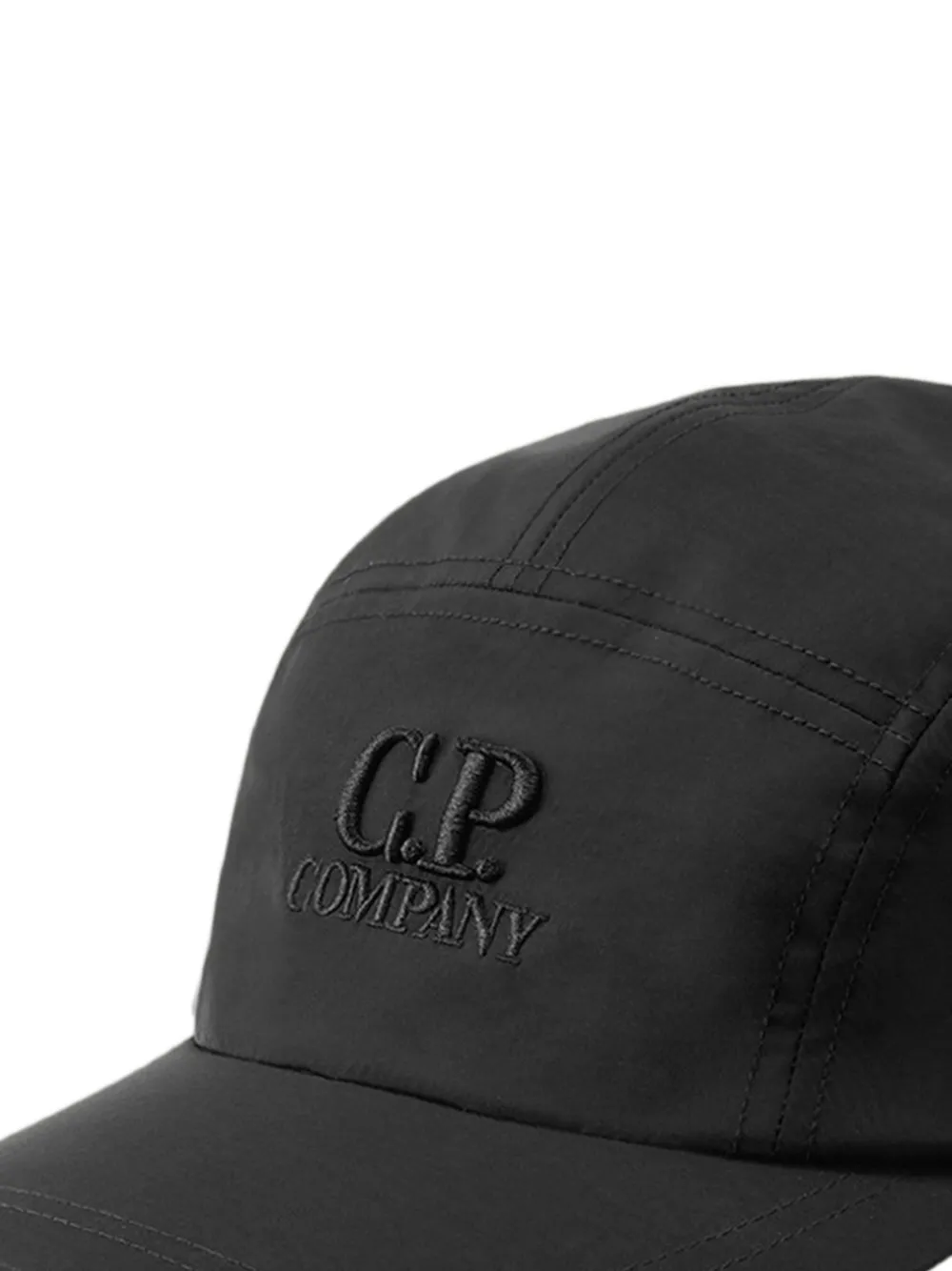 C.P. Company Honkbalpet met oorkleppen en geborduurd logo Zwart