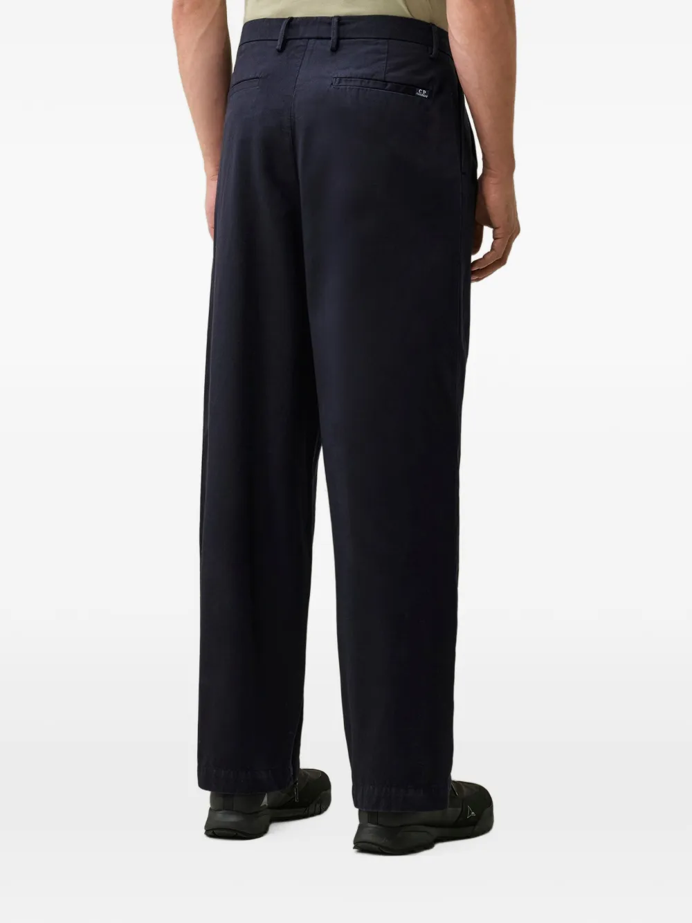 C.P. Company cotton gabardine boxy pleats pants Blauw