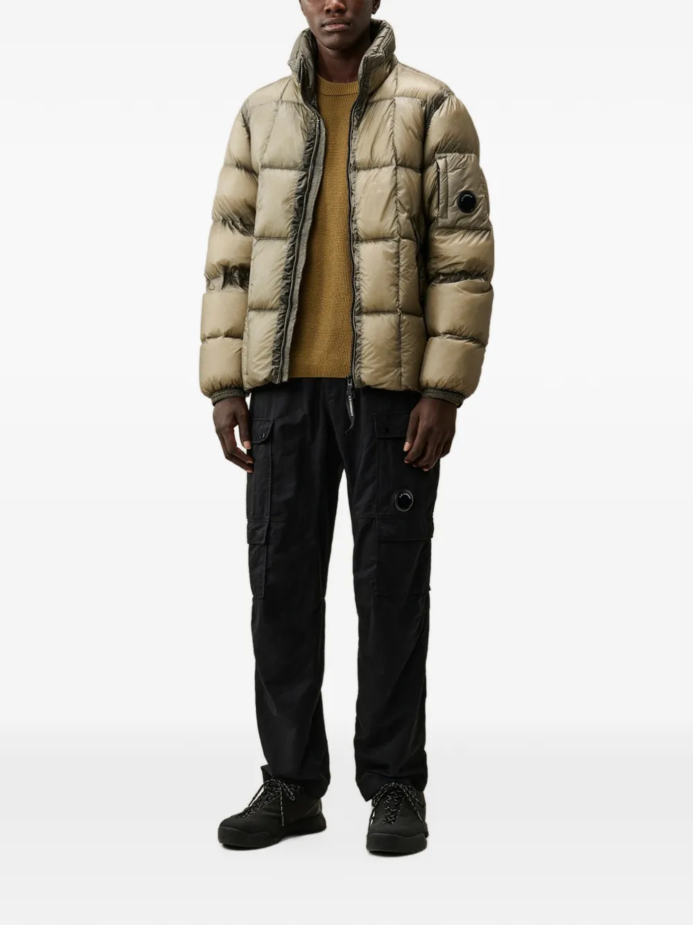 C.P. Company D.D. shell Lens hooded down jacket Groen