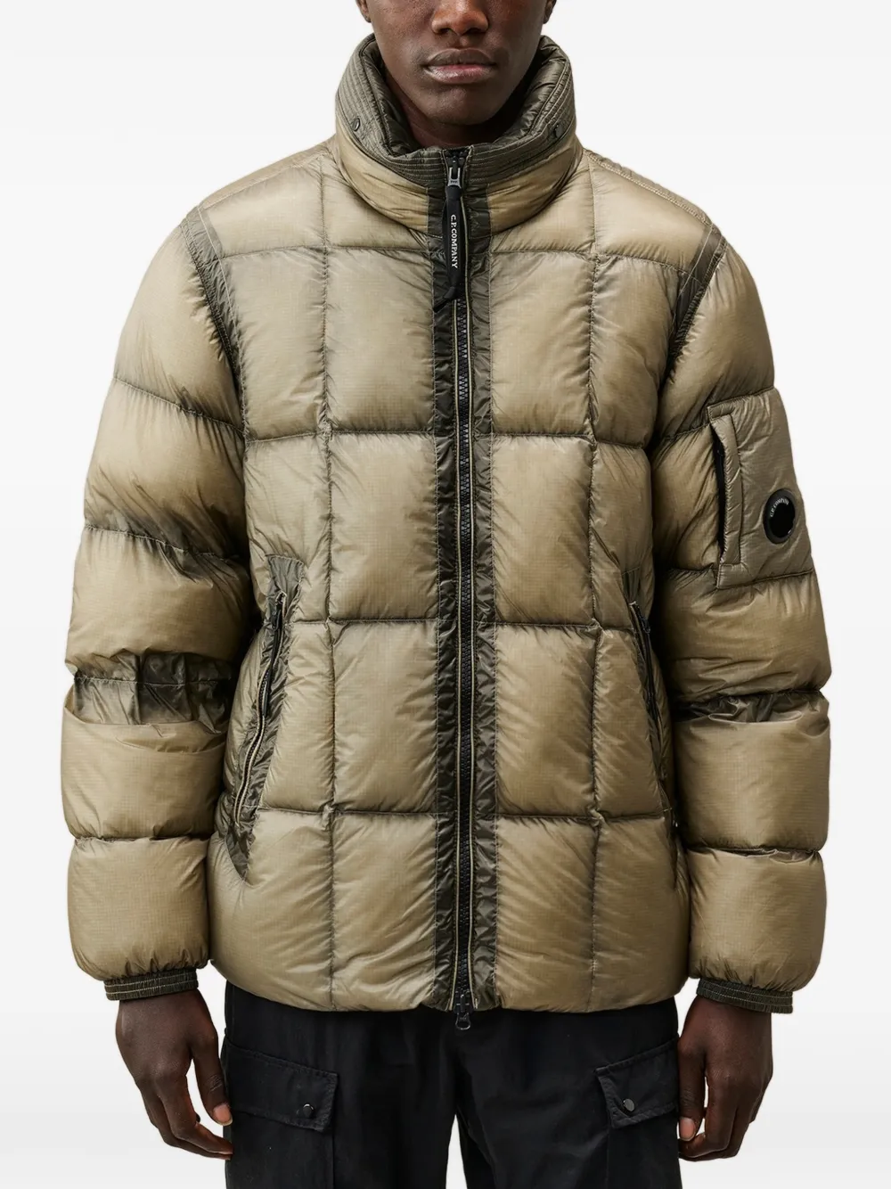 C.P. Company D.D. shell Lens hooded down jacket Groen