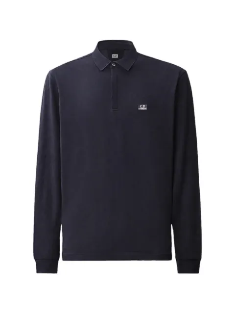 C.P. Company playera tipo polo de piqué stretch manga larga con botón