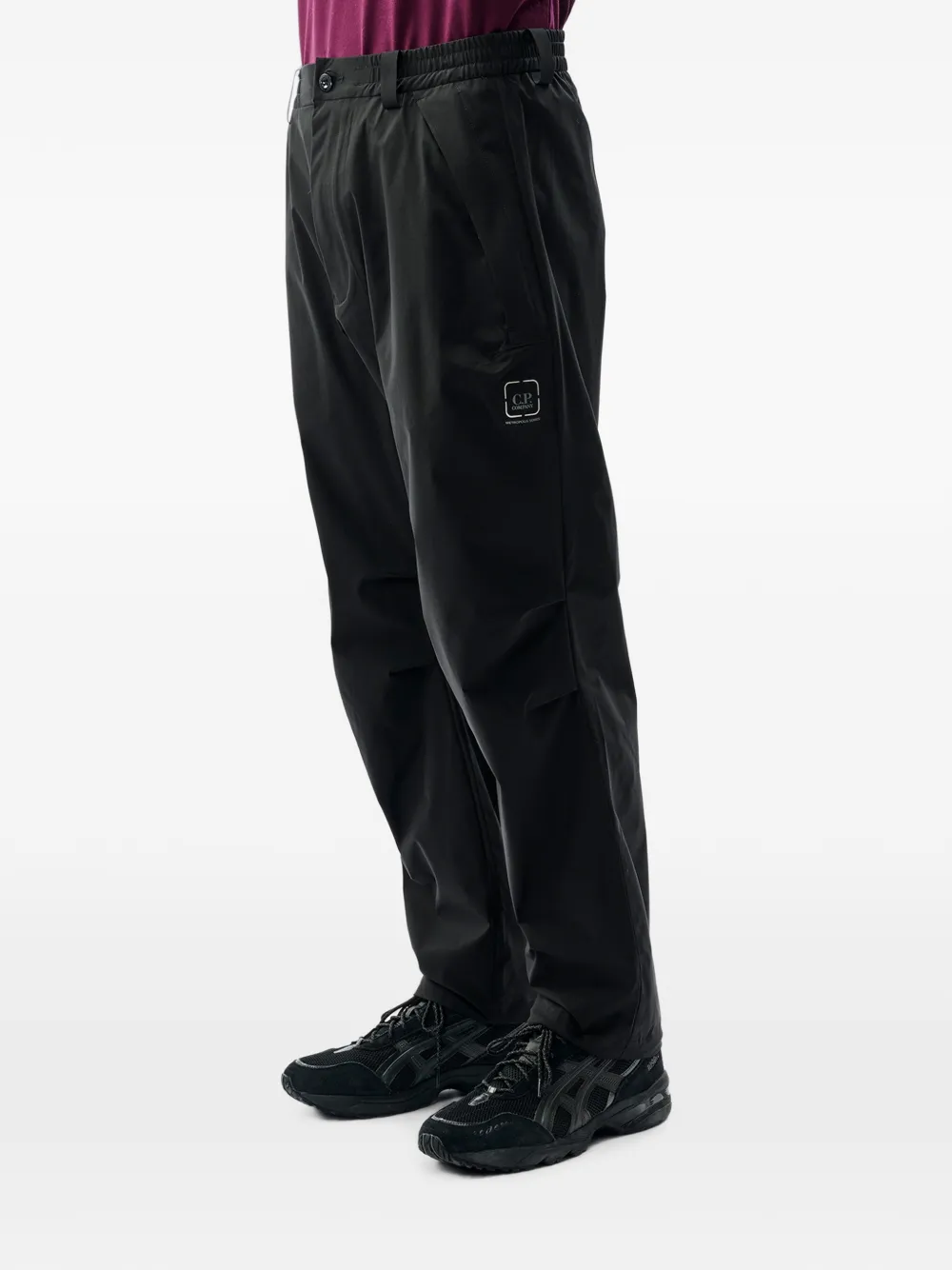 C.P. Company Metropolis Series broek met logo-patch Zwart