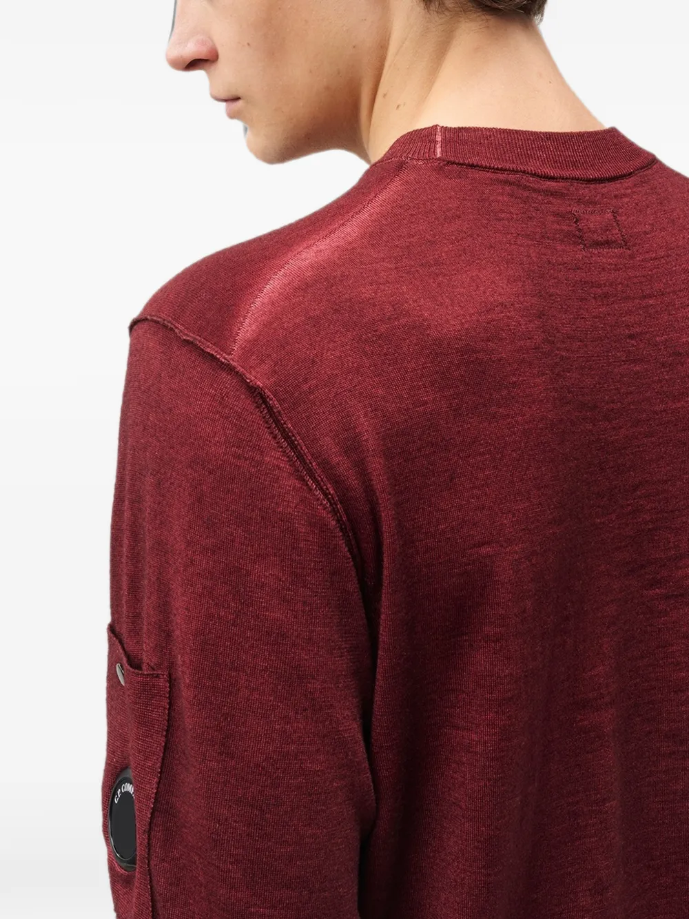C.P. Company Trui met raglan mouwen en Lens-detail Rood