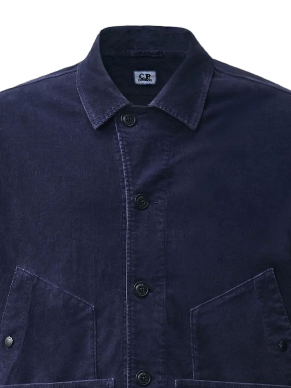 C.P. Company Jack met knoopsluiting en Lens-detail Blauw