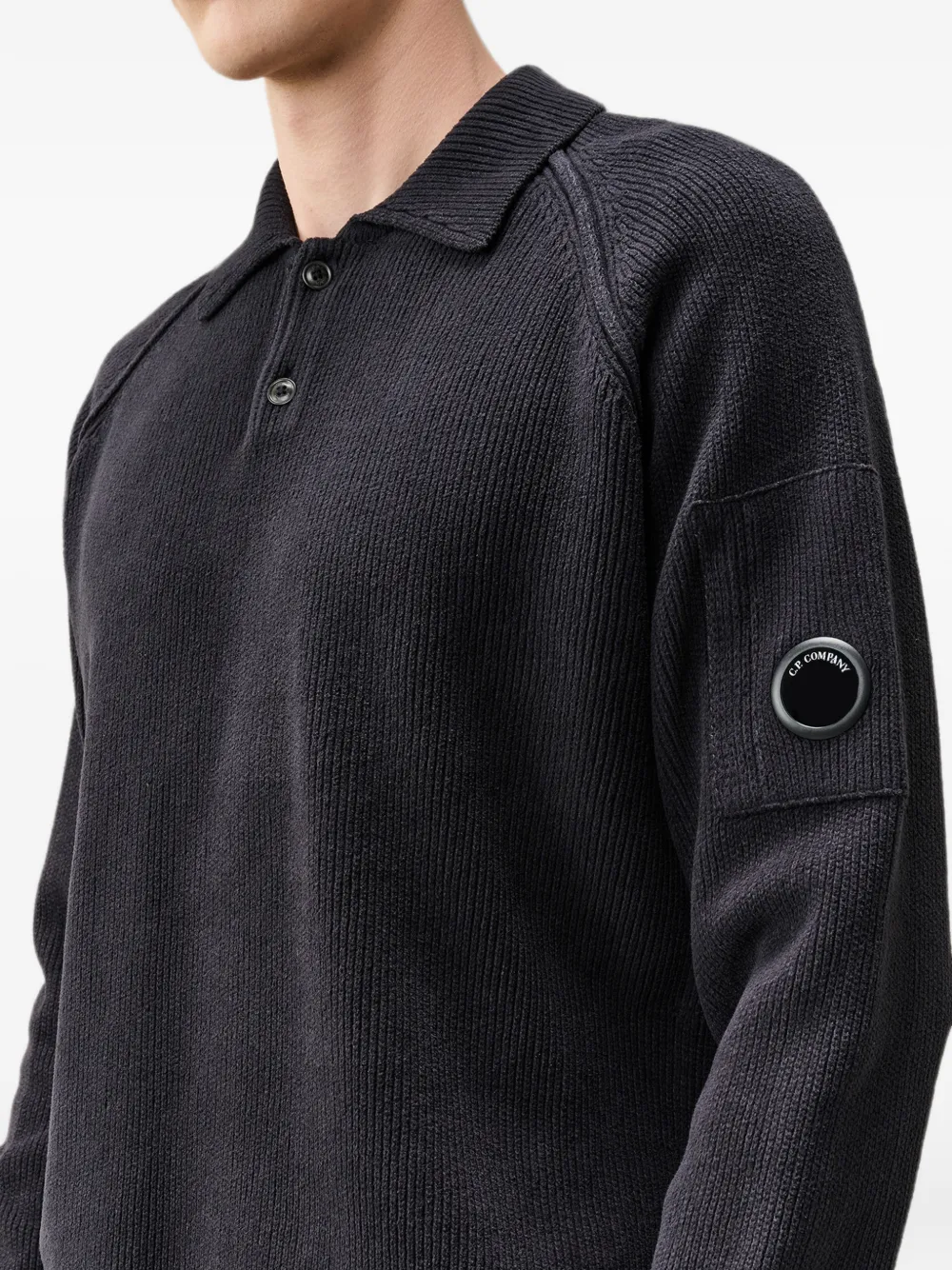 C.P. Company Poloshirt met Lens-detail Zwart