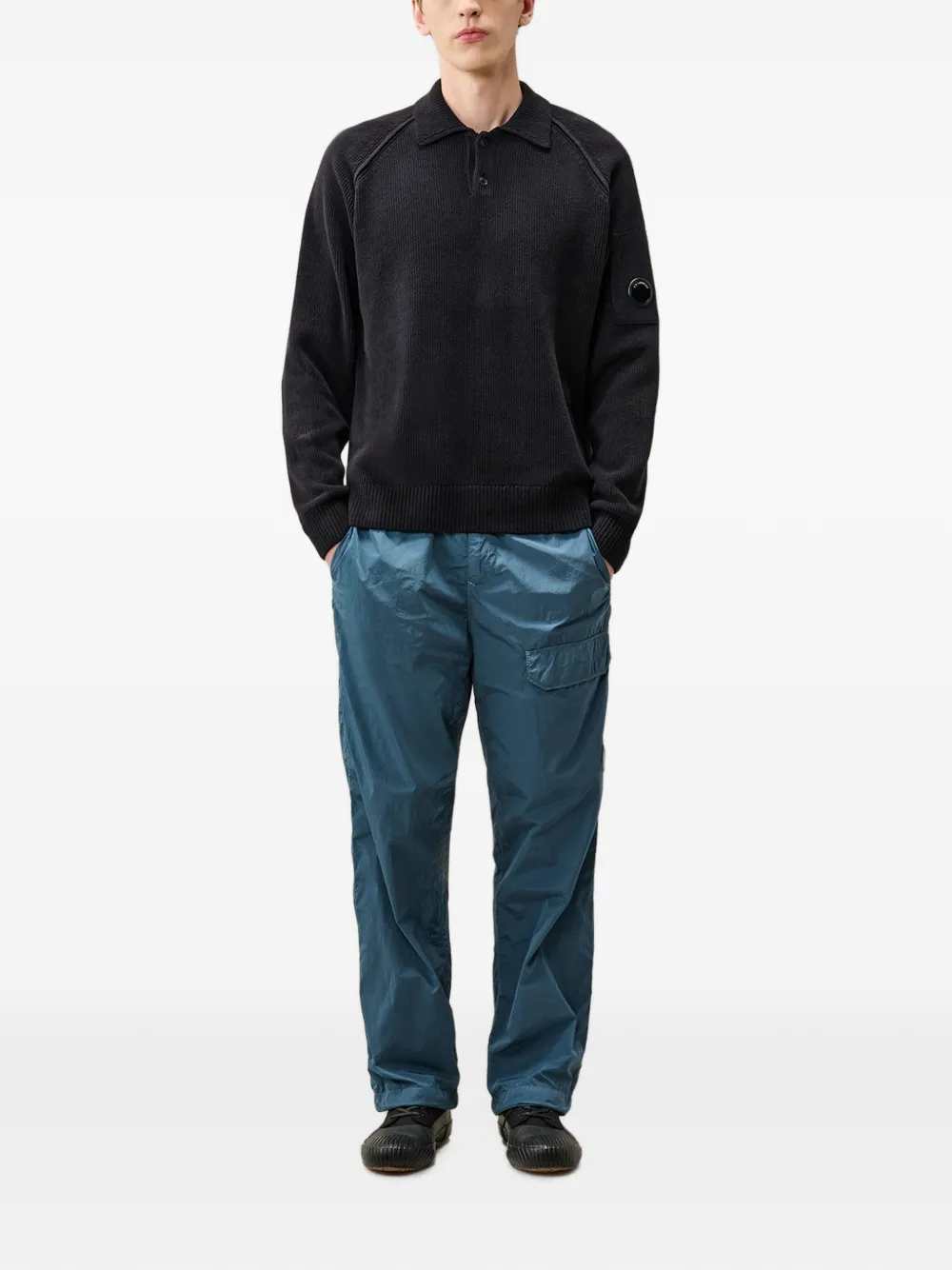 C.P. Company Poloshirt met Lens-detail Zwart
