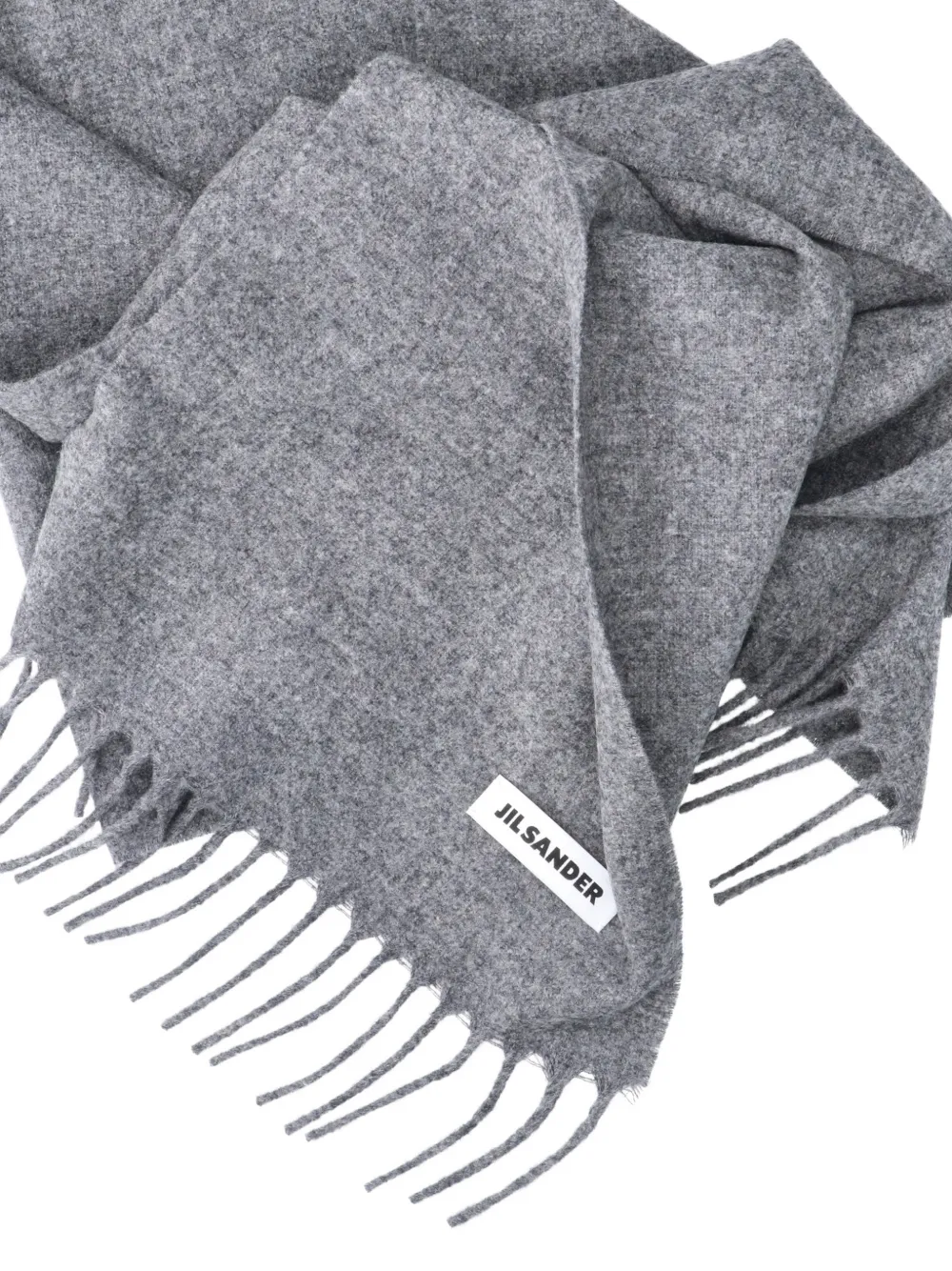 Jil Sander フリンジエッジ スカーフ | グレー | FARFETCH JP