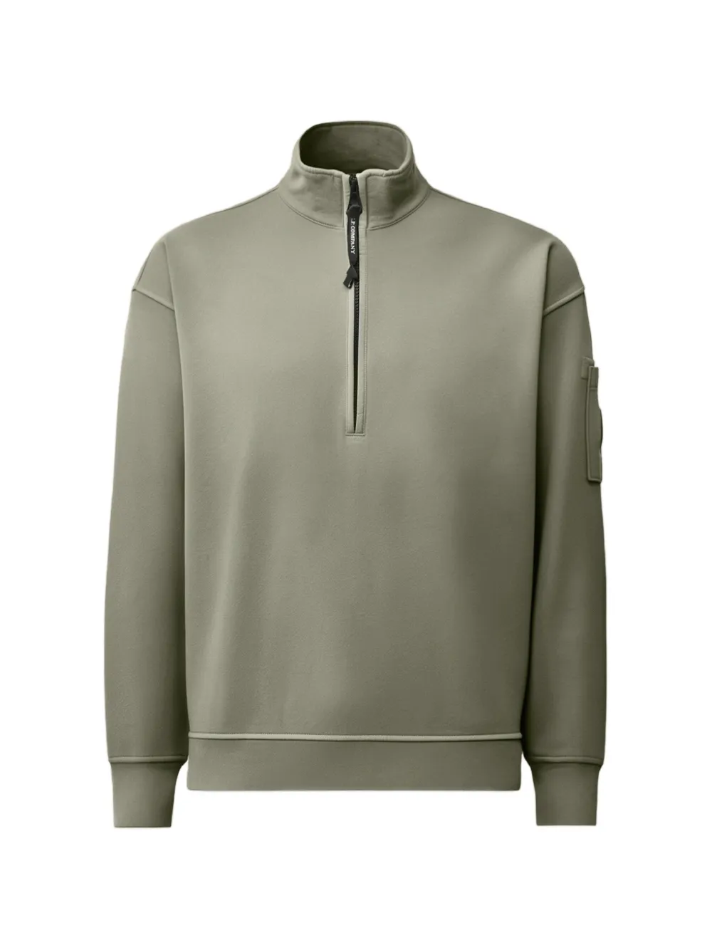 C.P. Company Lens-detail quarter-zip sweatshirt - Verde