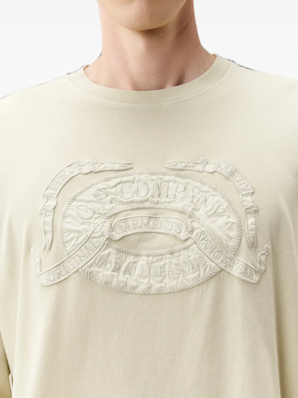 C.P. Company Sweater met geborduurd logo Beige