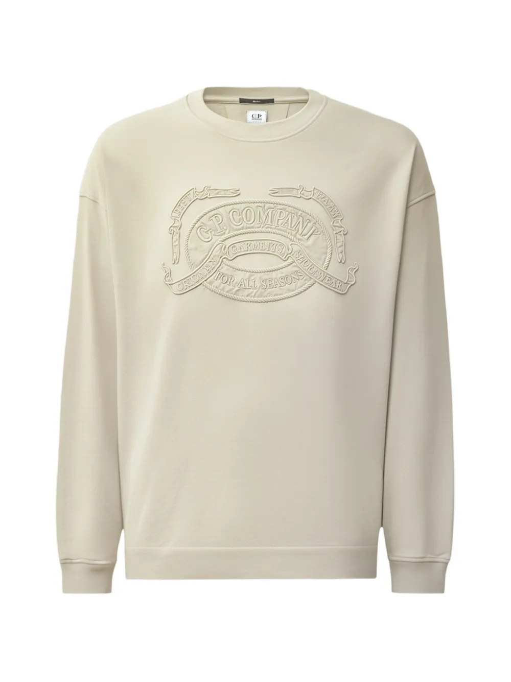 C.P. Company logo-embroidered long-sleeve sweatshirt - Toni neutri