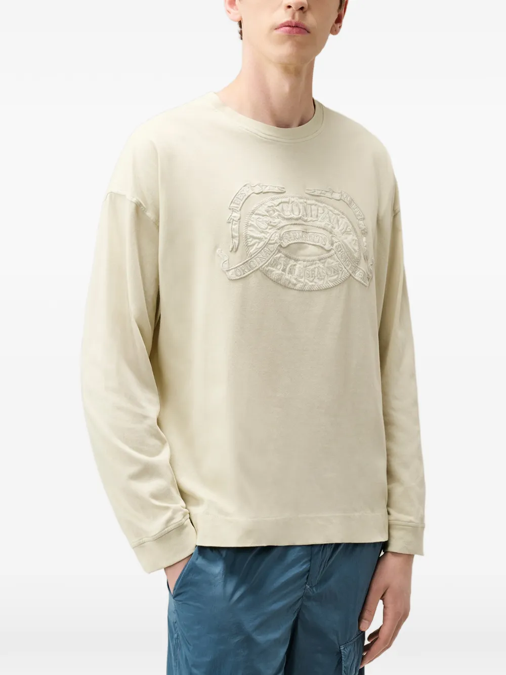 C.P. Company Sweater met geborduurd logo Beige