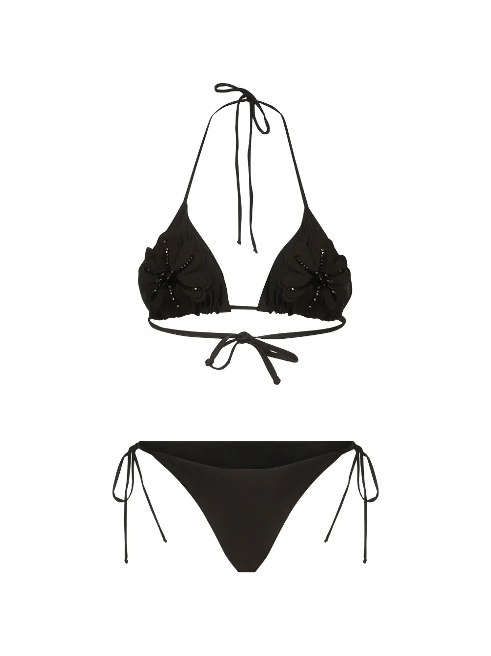 BIKINVILLE Bikini Marzia Petunia con applicazione a fiori - Nero