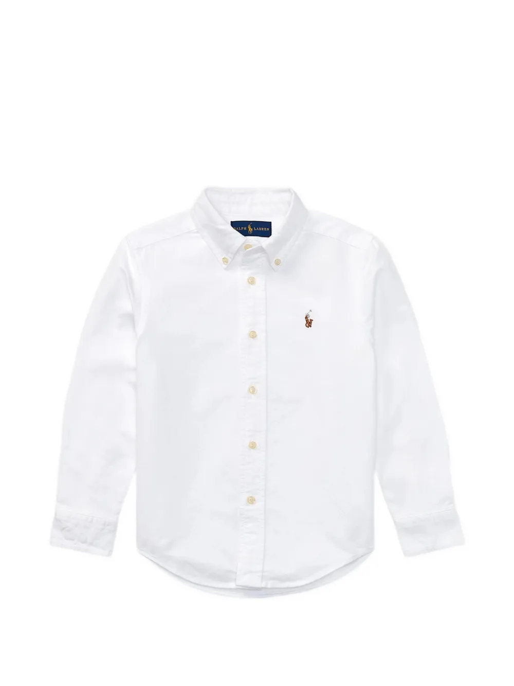 POLO RALPH LAUREN KIDS logo-embroidered oxford shirt - White