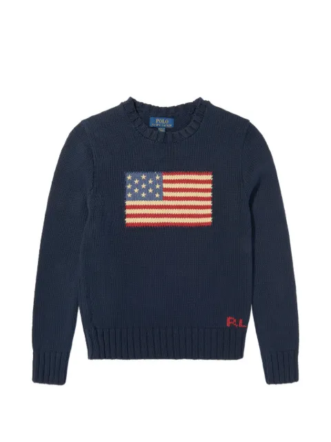 POLO RALPH LAUREN KIDS flag-intarsia knitted sweater