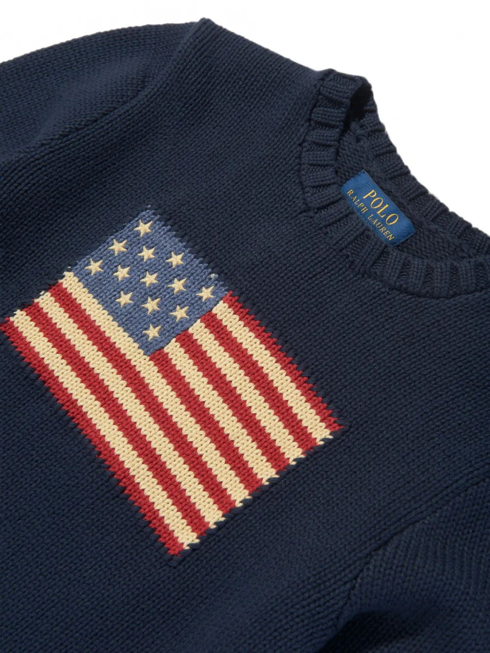 POLO RALPH LAUREN KIDS Gebreide trui met vlag-intarsia Blauw