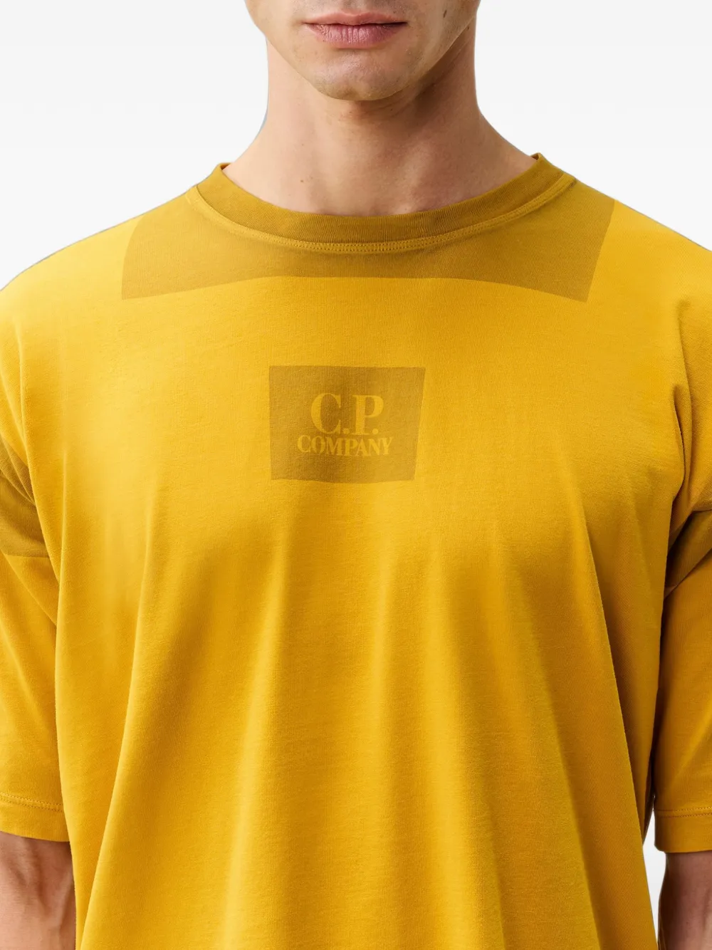 C.P. Company 24 1 jersey short-sleeve chest logo T-shirt Geel