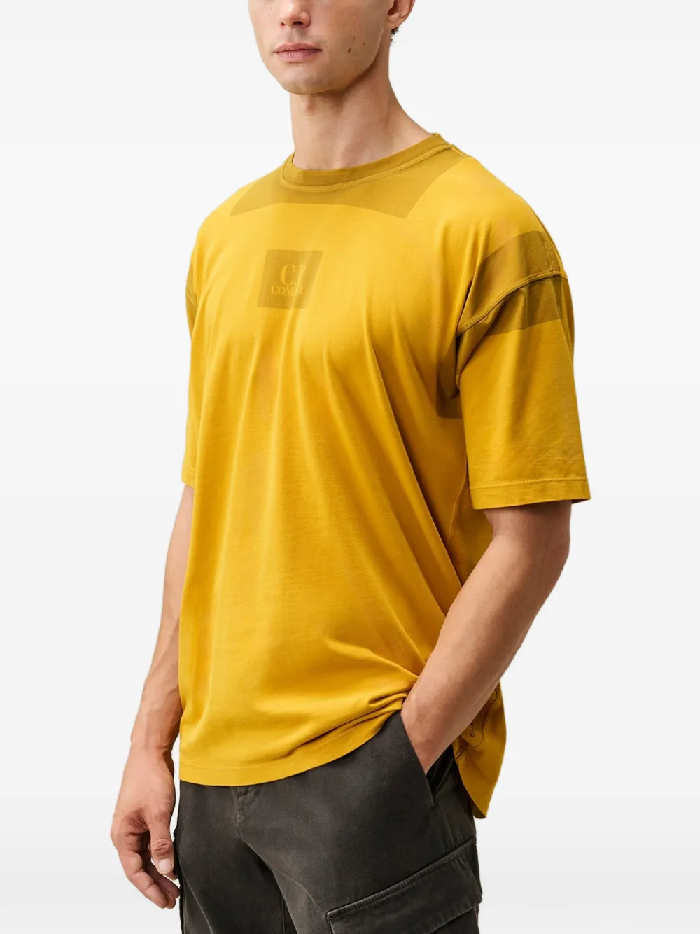 C.P. Company 24 1 jersey short-sleeve chest logo T-shirt Geel