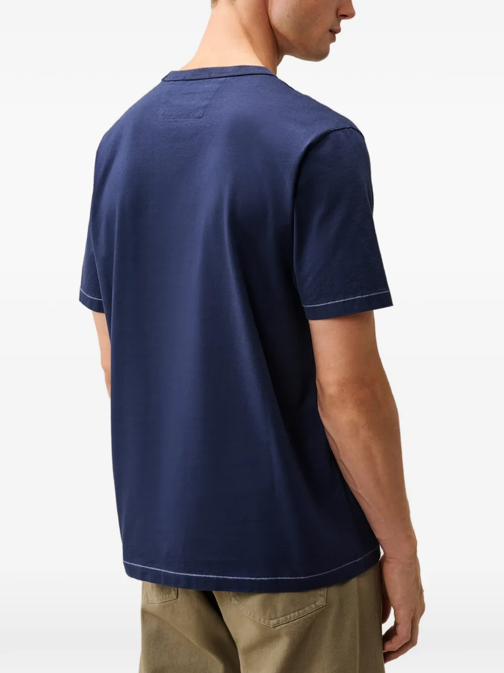 C.P. Company 30 2 gemerceriseerd jersey T-shirt met korte mouwen en logo Blauw