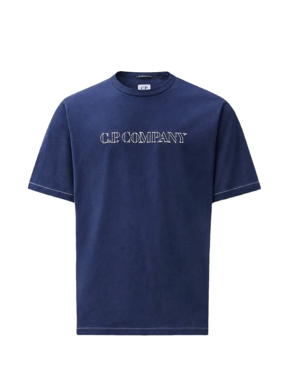 C.P. Company 30/2 mercerized-jersey twisted short-sleeve logo T-shirt - Blau