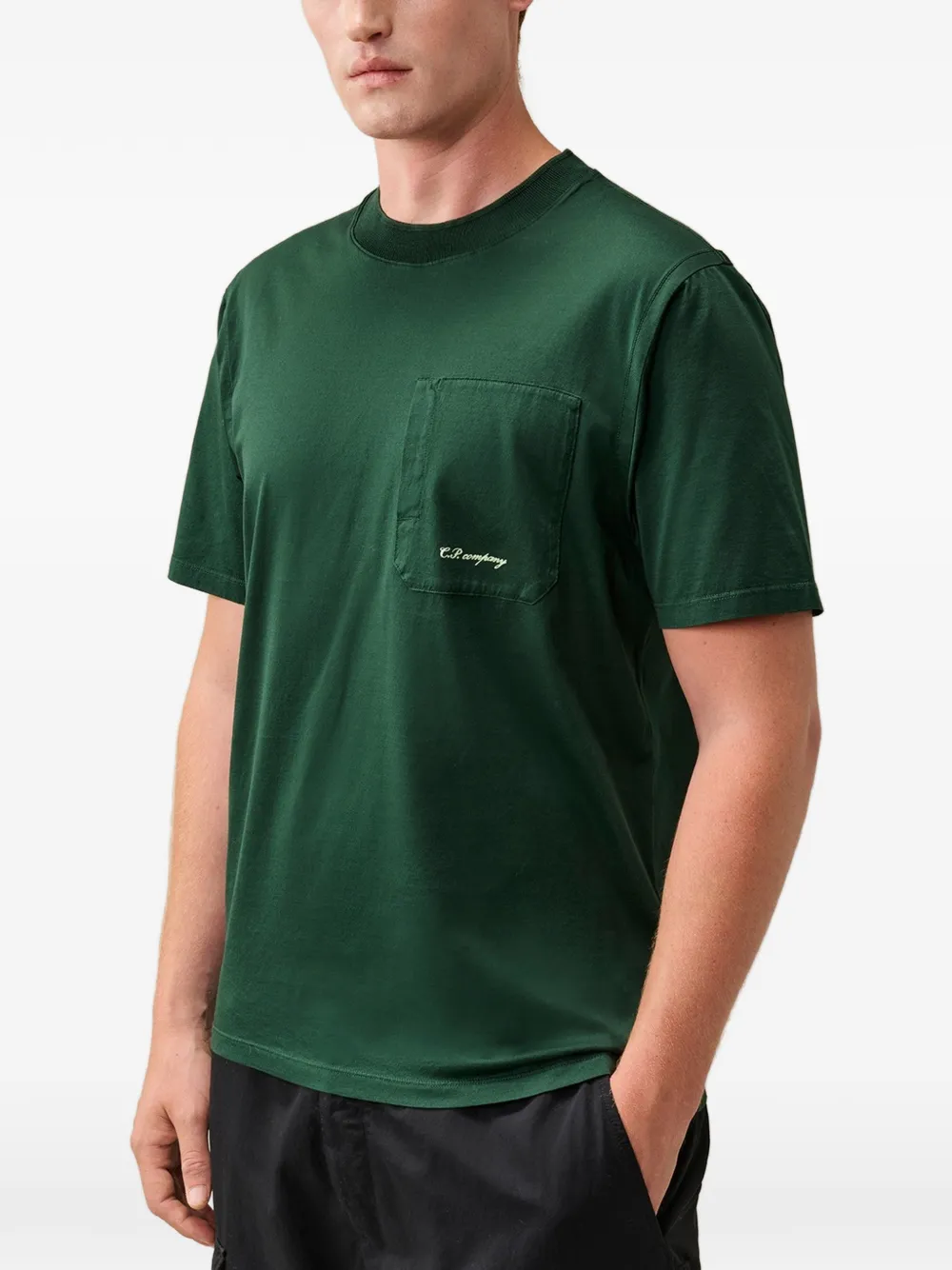 C.P. Company 70 2 Gasato gemerceriseerd jersey T-shirt met korte mouwen Groen