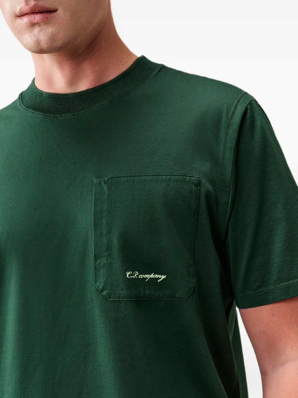 C.P. Company 70 2 Gasato gemerceriseerd jersey T-shirt met korte mouwen Groen
