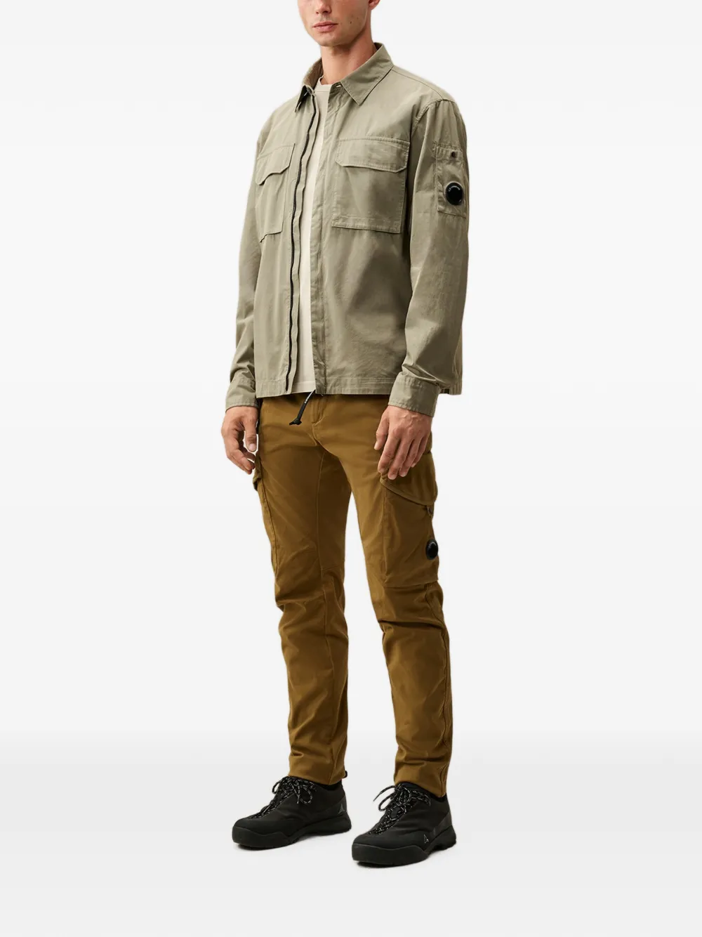 C.P. Company 1020 jersey T-shirt met logo en korte mouwen Beige