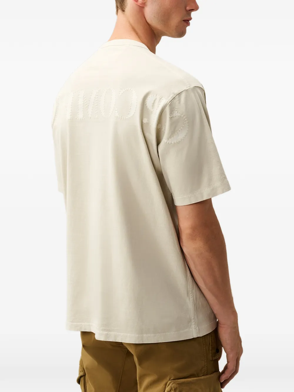 C.P. Company 1020 jersey T-shirt met logo en korte mouwen Beige