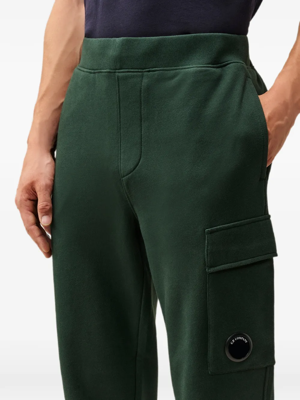 C.P. Company Diagonal Raised Fleece Lens cargo trainingsbroek Groen